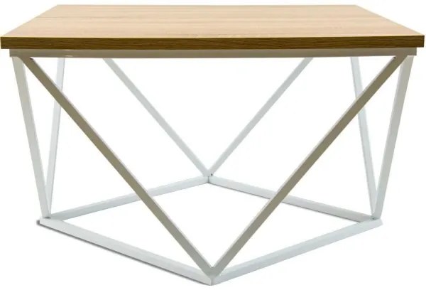 Măsuță de cafea CURVED 60x60 cm alb/bej