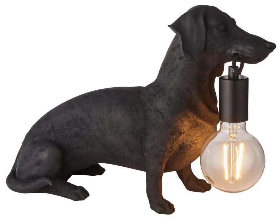Lampă de masă Endon 101188 DACHSHUND 1xE27/10W/230V negru