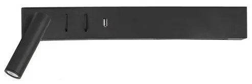 Aplica ambientala cu reader LED directionabil si USB Charger Vida neagra NVL-9533522