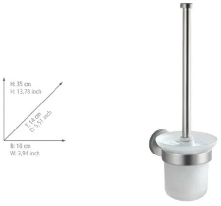 WENKO 19614100 - Perie WC BOSIO MATT 10x14 cm oțel inoxidabil/argintiu/satinat