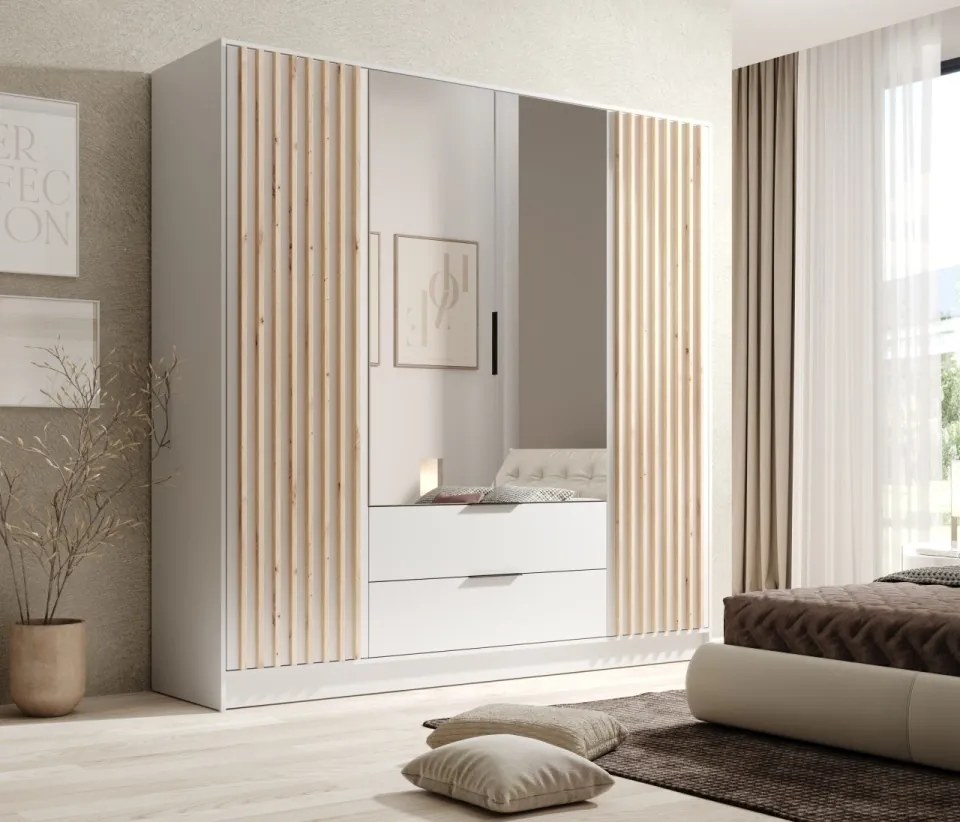 Dulap cu oglinzi, Neri, ADRK Furniture (Latime: 150 cm, Culoare: Artisan / Negru)