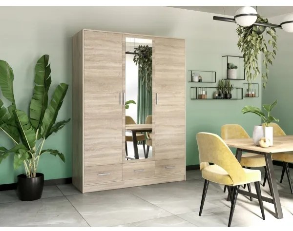 Dulap cu oglindă SANNA 150x215 cm, stejar Sonoma