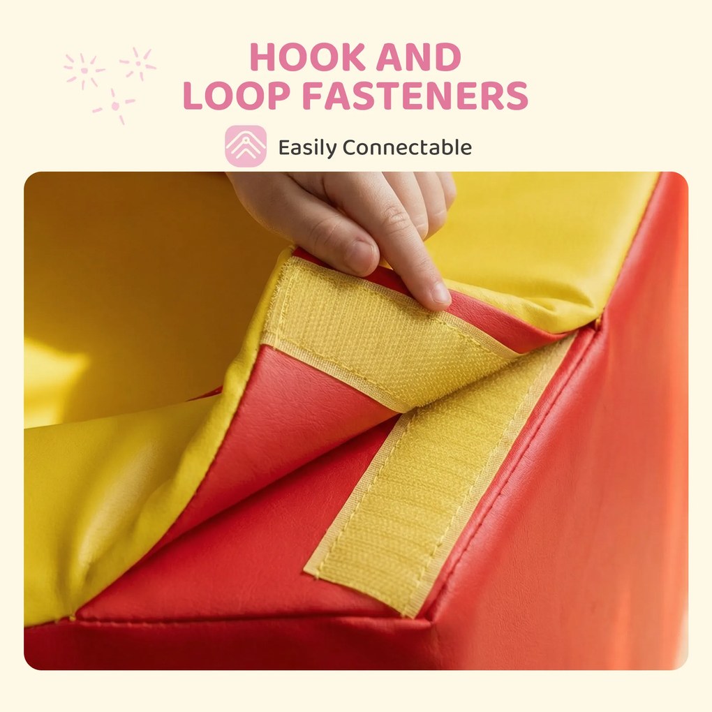 HOMCOM Set de Joacă pentru Copii 1-3 Ani cu 6 Piese de Construcție, 150x100x24 cm, Multicolor | Aosom Romania