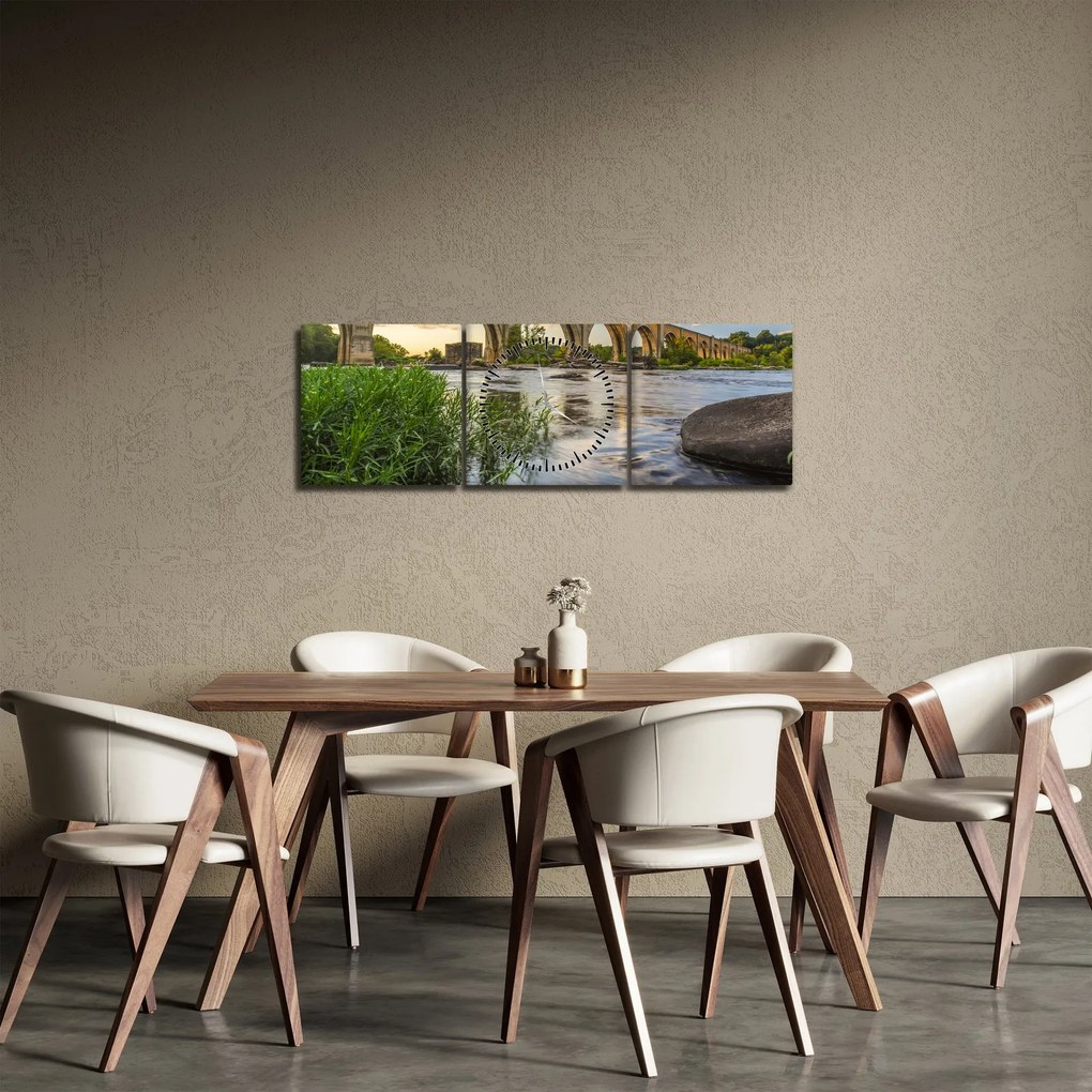 Tablou - Podul de cale ferată Richmond (cu ceas) (90x30 cm)