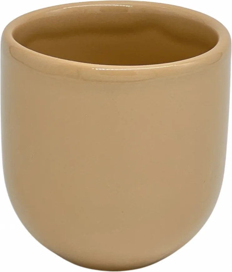 PAHAR CAFEA NOVUM BEJ DESCHIS (PANTONE Brazilian Sand, 250ML) GRESIE GLAZURATA MANUAL