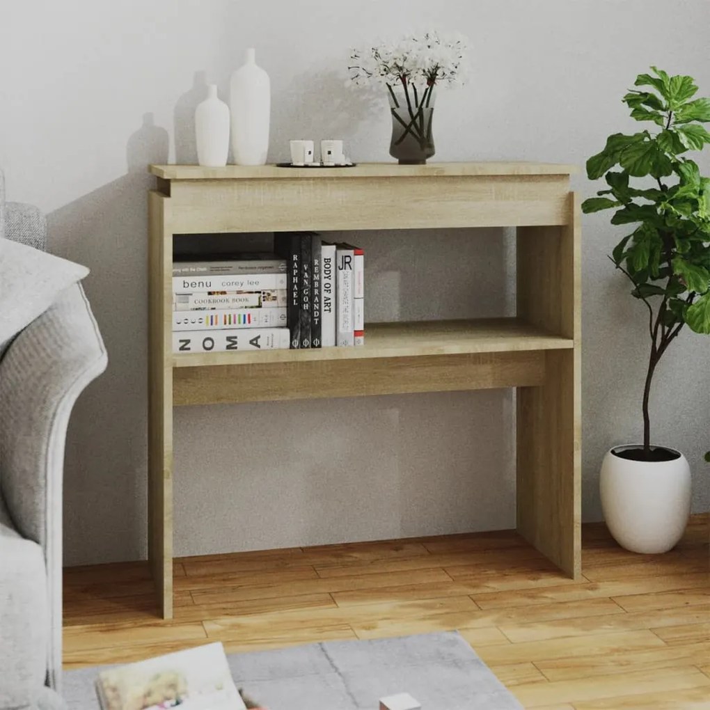 808317 vidaXL Masă consolă, stejar sonoma, 80x30x80 cm, PAL