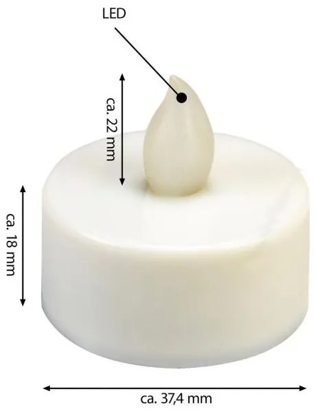 Set decorativ de LED-uri - 4 lumini de ceai - alb cald