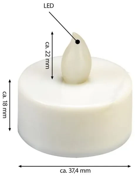 Set decorativ de LED-uri - 4 lumini de ceai - alb cald