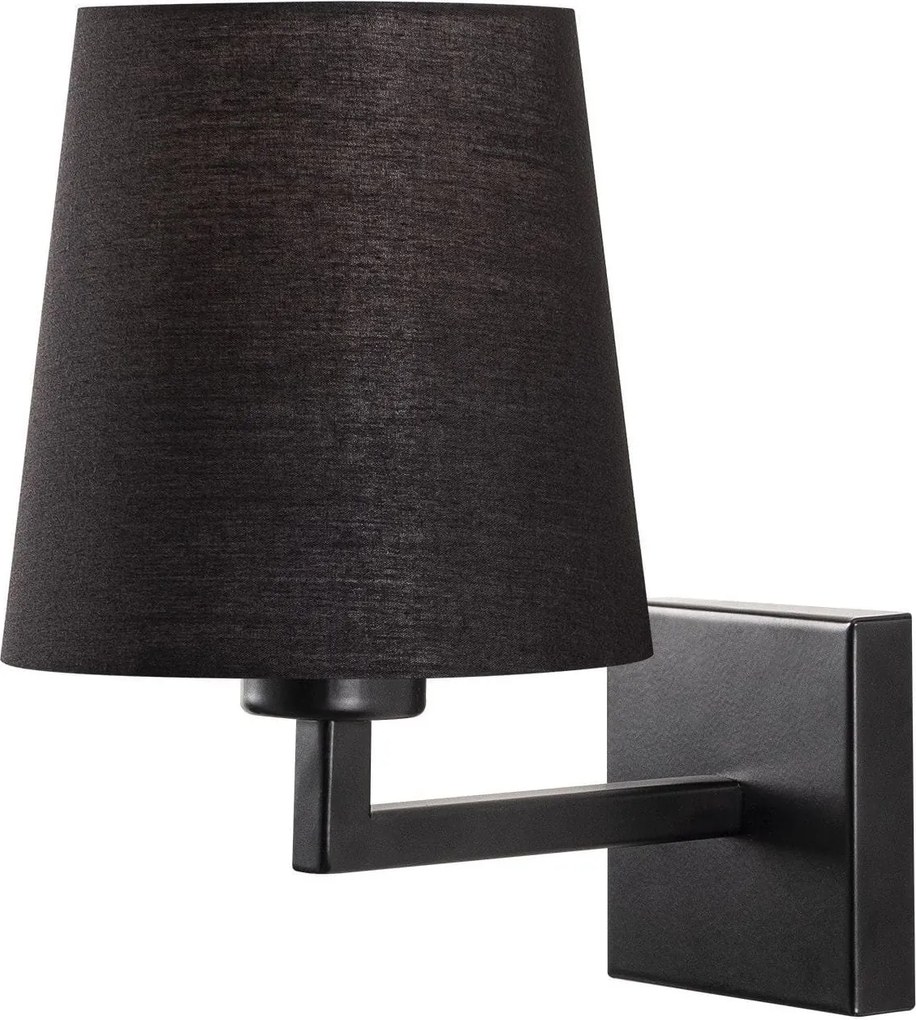 Lampa perete 4658, negru, metal/material textil, 18x24x30 cm
