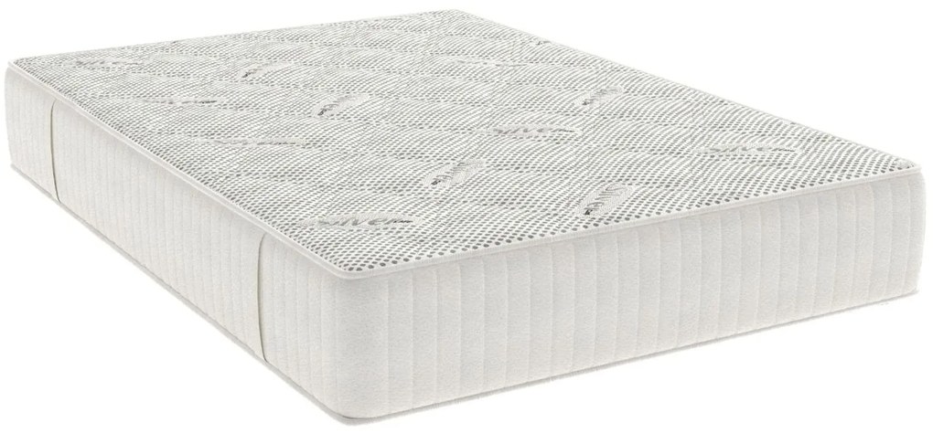Saltea cu Spuma Memorie SilverCare, Grosime 24 cm, Husă cu Ioni de Argint, cu Mânere, Fermitate Medie 140x200