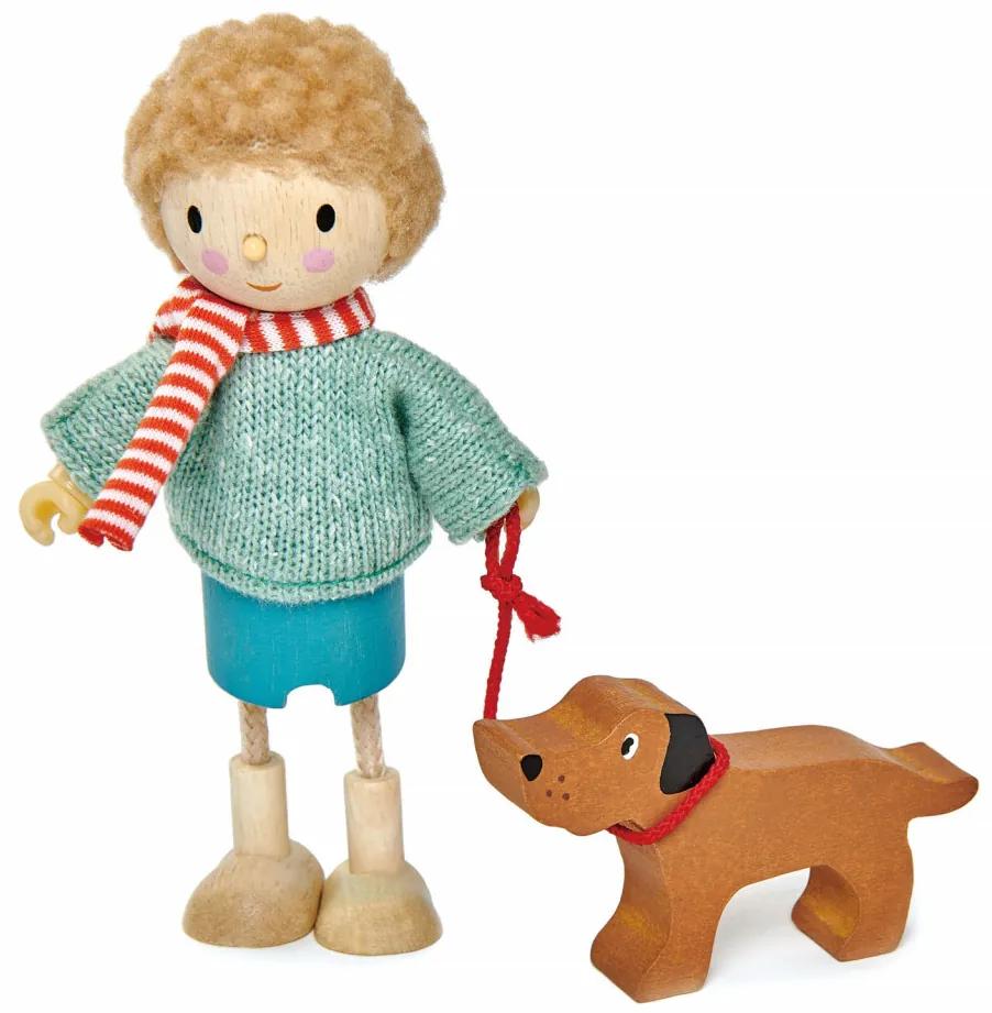 Figurină Domnul Goodwood și câinele, din lemn premium - cu membre ajustabile