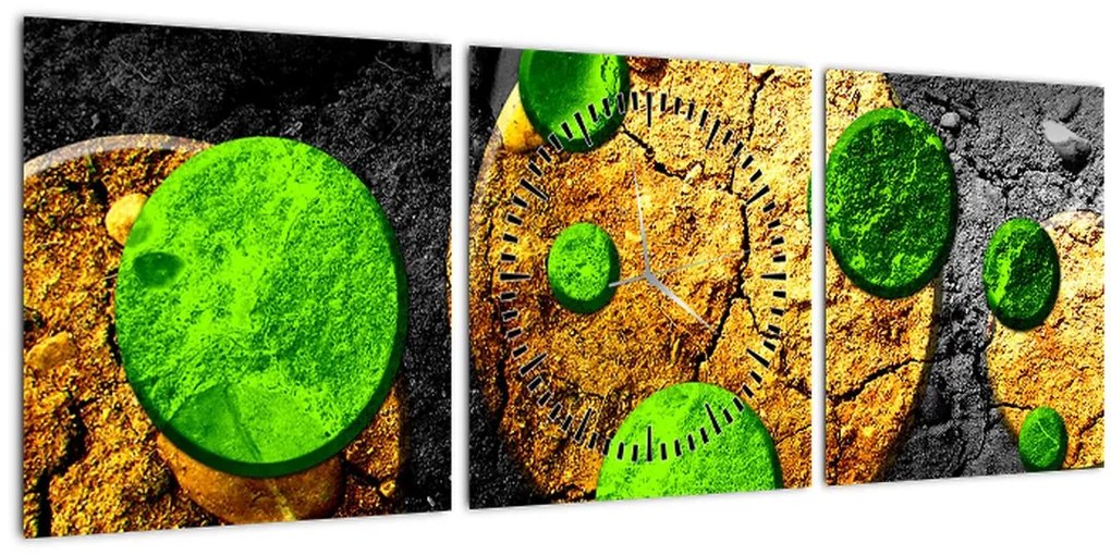 Tablou abstract - Bilă (cu ceas) (90x30 cm)