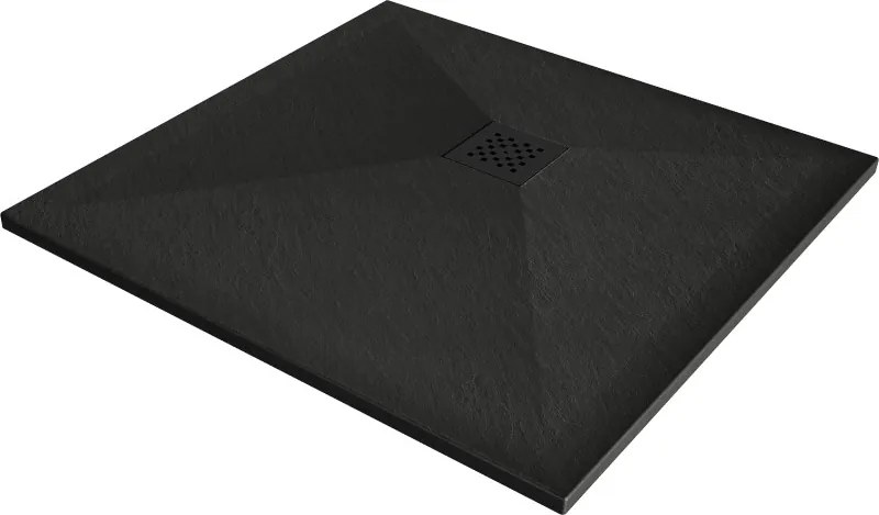 Mexen Stone+ cadă de duș compozit pătrată 80 x 80 cm, negru, mască neagră - 44708080-B