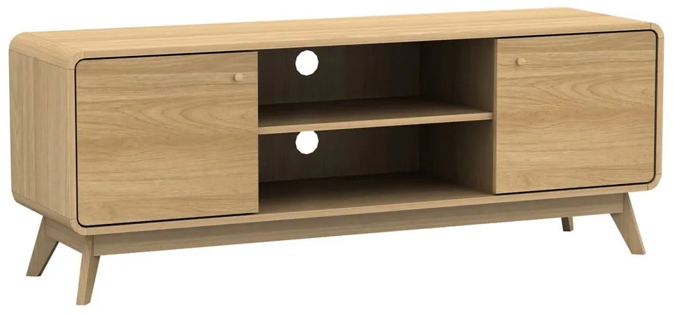 Masă TV în culoare naturală cu aspect de lemn de stejar 140x53 cm Cassie - Støraa