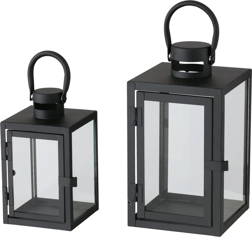 Lantern metalic cu geam din sticla, doua marimi, ARANA