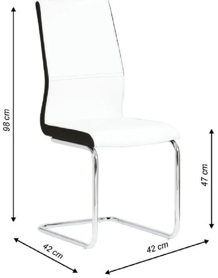 Scaun de sufragerie Nacton (alb + negru). 808087