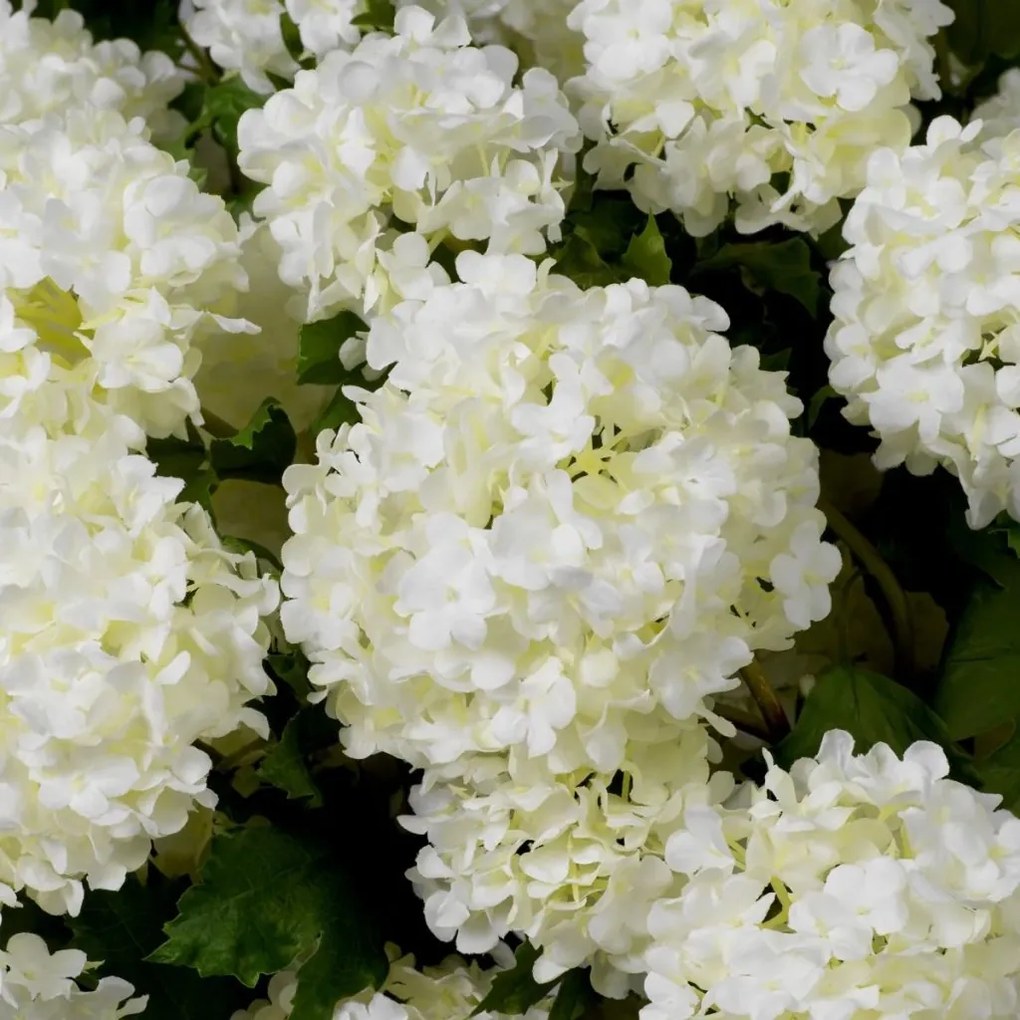 Buchet artificial LUX din 36 fire Hortensii albe, Hydrangeas snowball