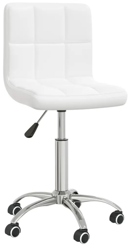 vidaXL Scaun de birou pivotant, alb, piele ecologică