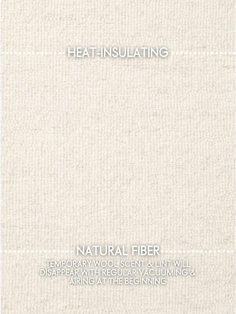 Covor crem țesut manual rotund din lână ø 200 cm Puristic Knots – Elle Decoration