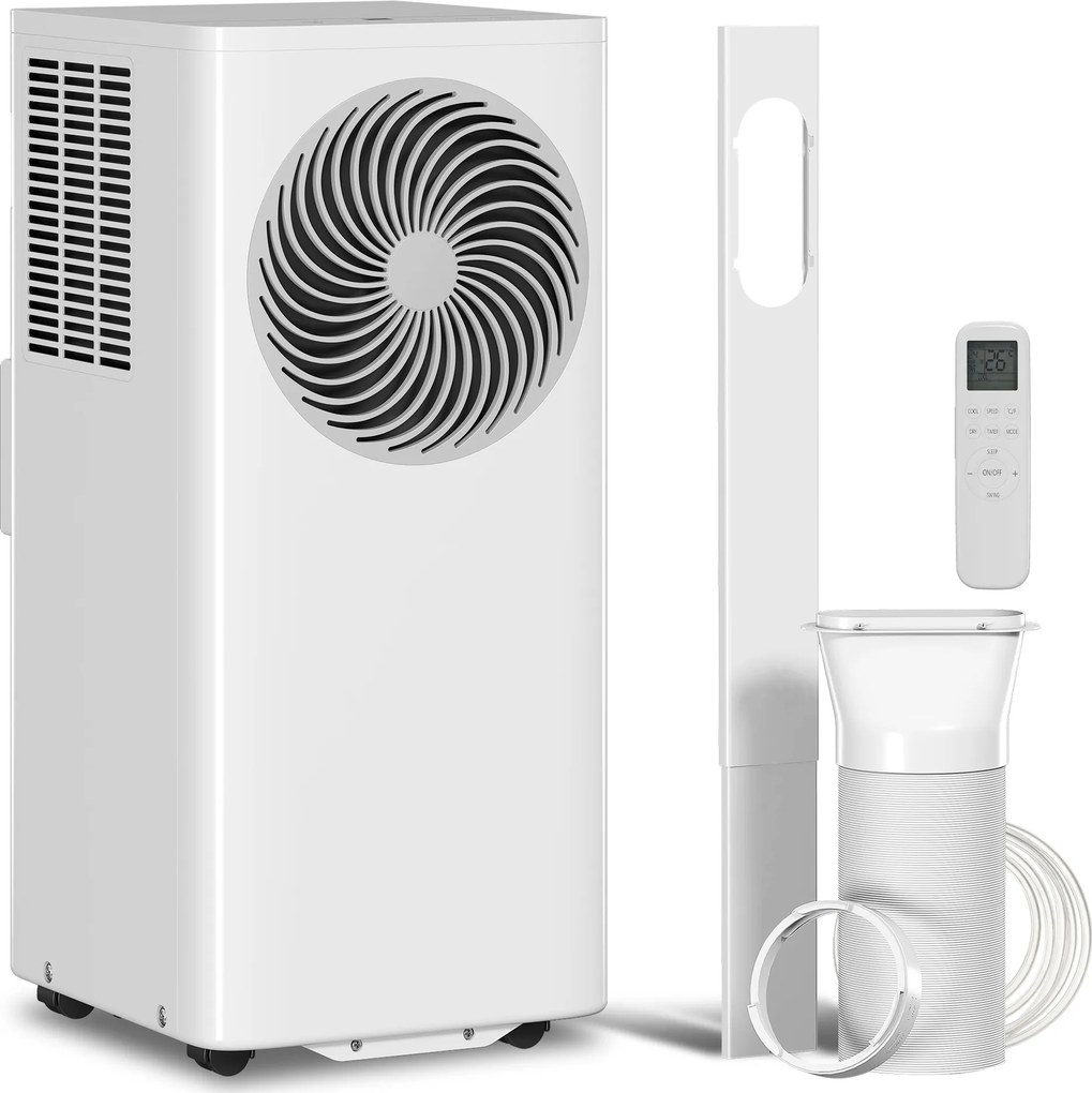 HOMCOM Aparat de aer condiționat portabil 9000 BTU 4-în-1 răcire dezumidificator ventilator mod somn pentru 33 m² Alb | Aosom Romania