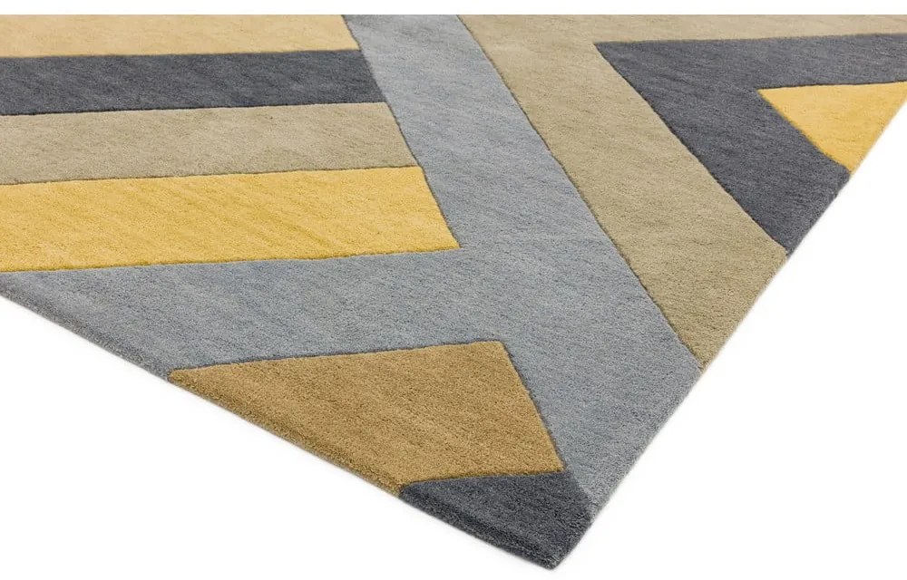 Covor Asiatic Carpets Big Zig, 160 x 230 cm, gri-galben