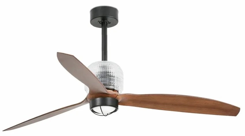Lustra cu Ventilator si telecomanda DECO FAN M LED negru/maro