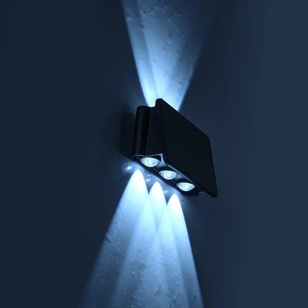 LED lampă solară de perete ALF LED/4W/1200 mAh 6000K IP54 negru