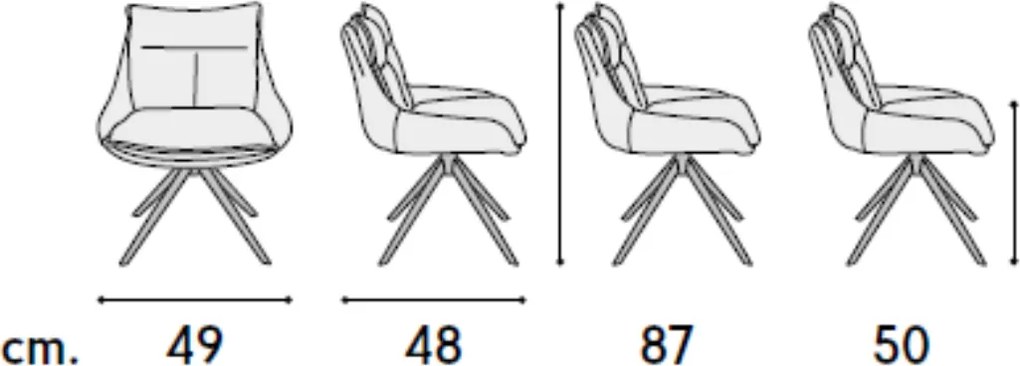 SET 2 Scaune Magnum, structura metalica, tesatura - STANDARD - GRI