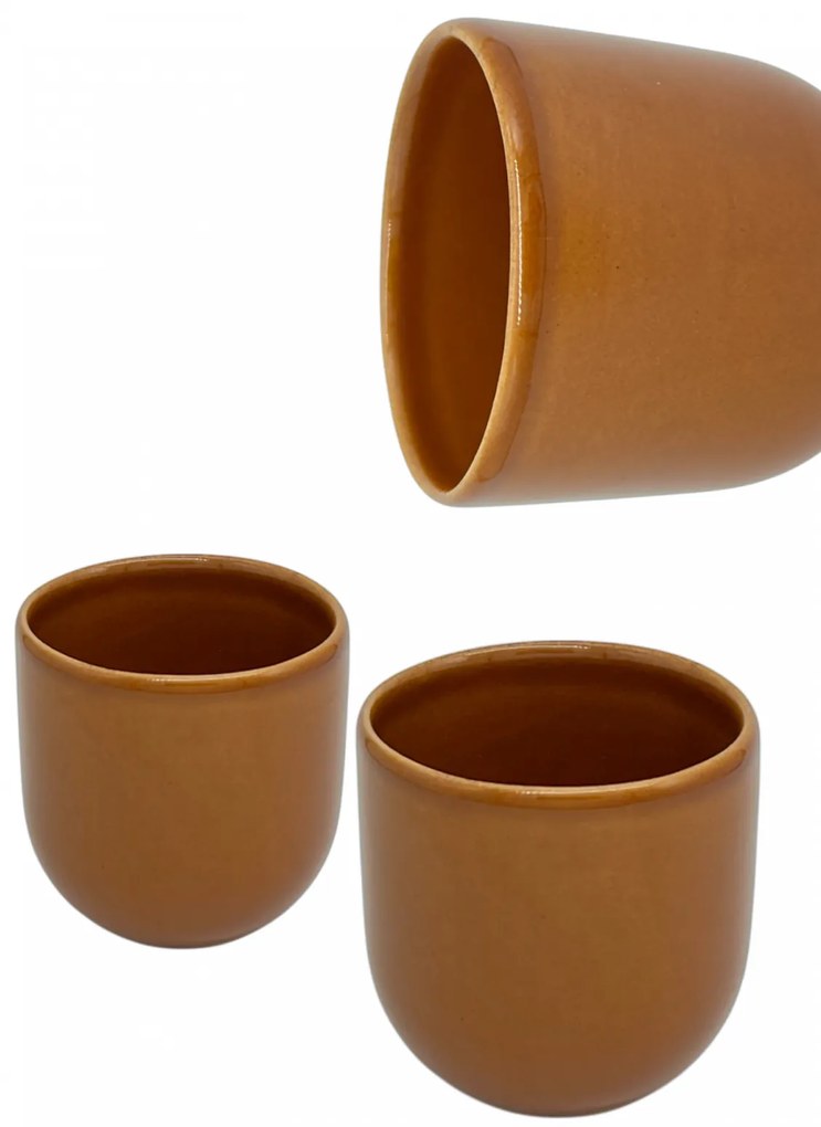 Pahar Cafea Novum Maro Teracota (Pantone Brown Leather, 250ml) Gresie Glazurata Manual