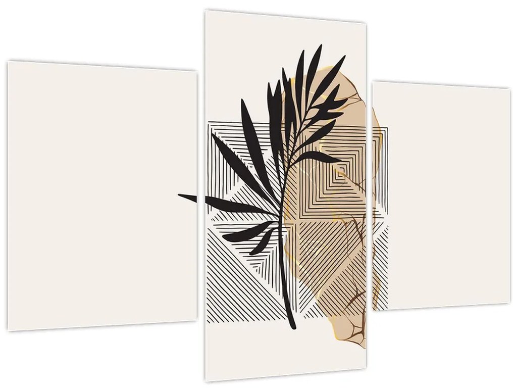 Tablou - Abstracție cu frunze tropicale N⁰1 (90x60 cm)
