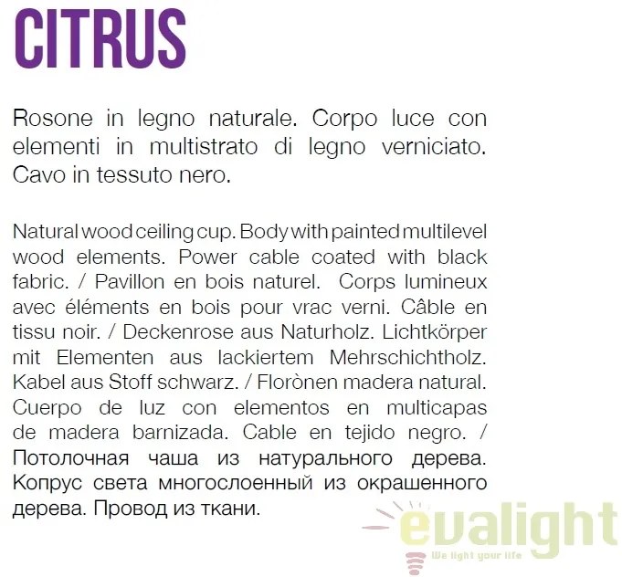 Lustra lemn design natural CITRUS-1 SP1 159843