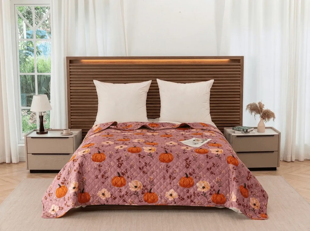 Cuvertura de pat PUMPKINS ROSAVIE, roz pal Dimensiune: 170 x 210 cm