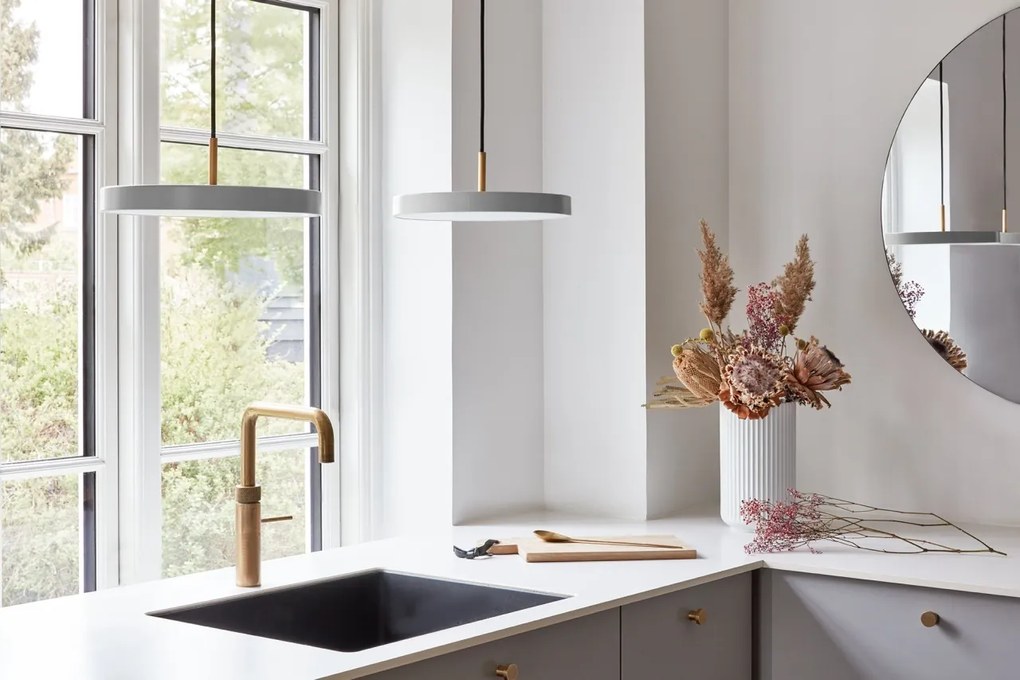 Lustra LED design scandinav Asteria medium - nuance mist/ auriu