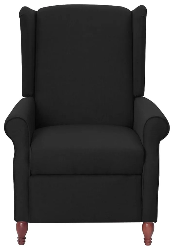 342217 vidaXL Fotoliu rabatabil, negru, material textil