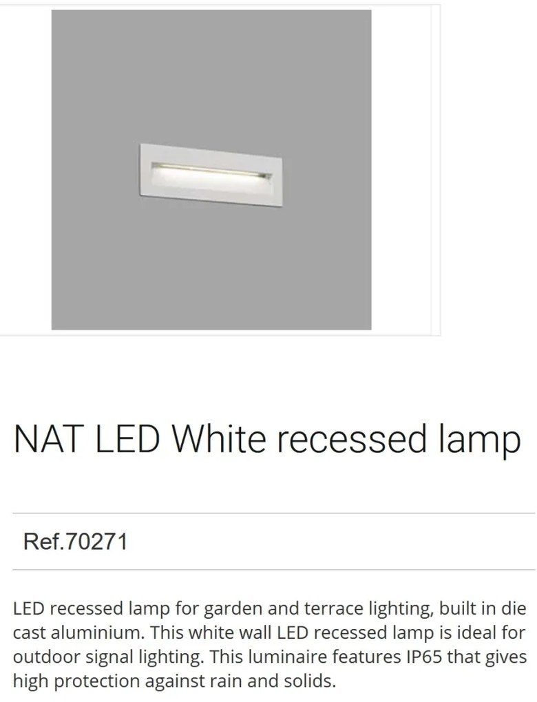 Spot LED incastrabil de exterior NAT alb