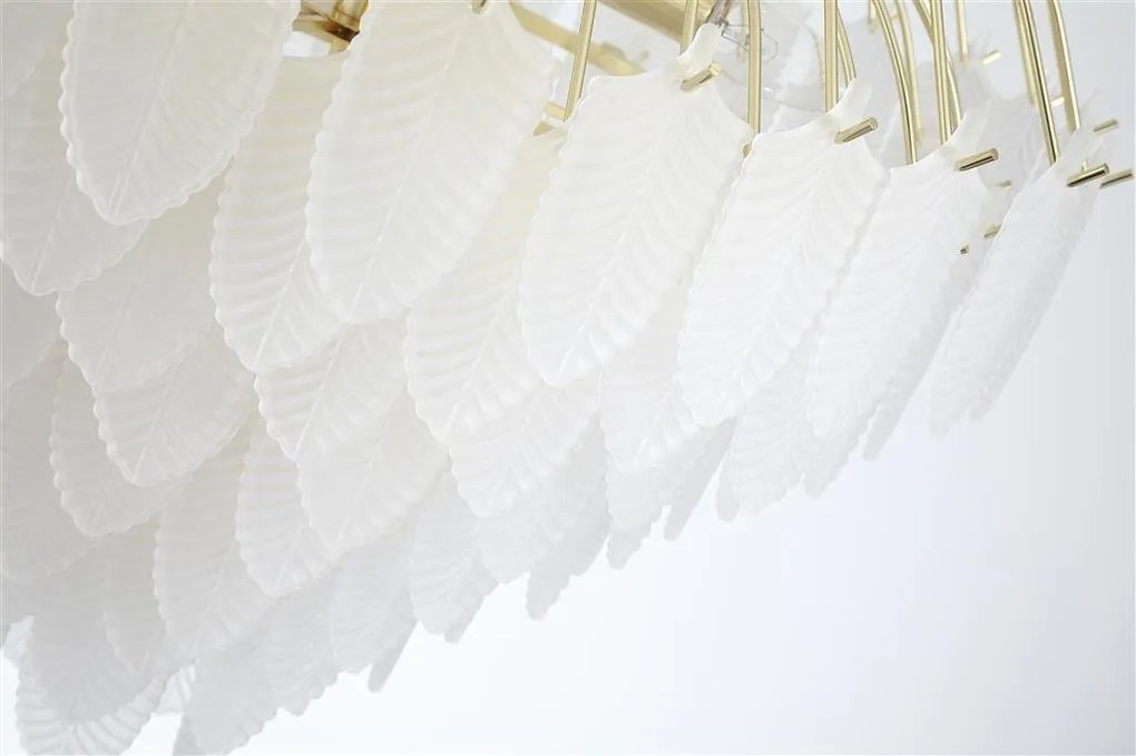 Candelabru alama lucios sticla mata Feather 10Lt