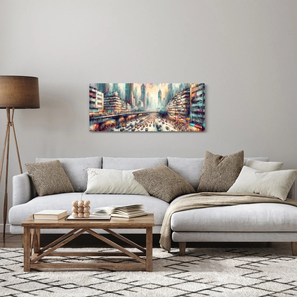 Tablou - Viața din marele oraș (120x50 cm)