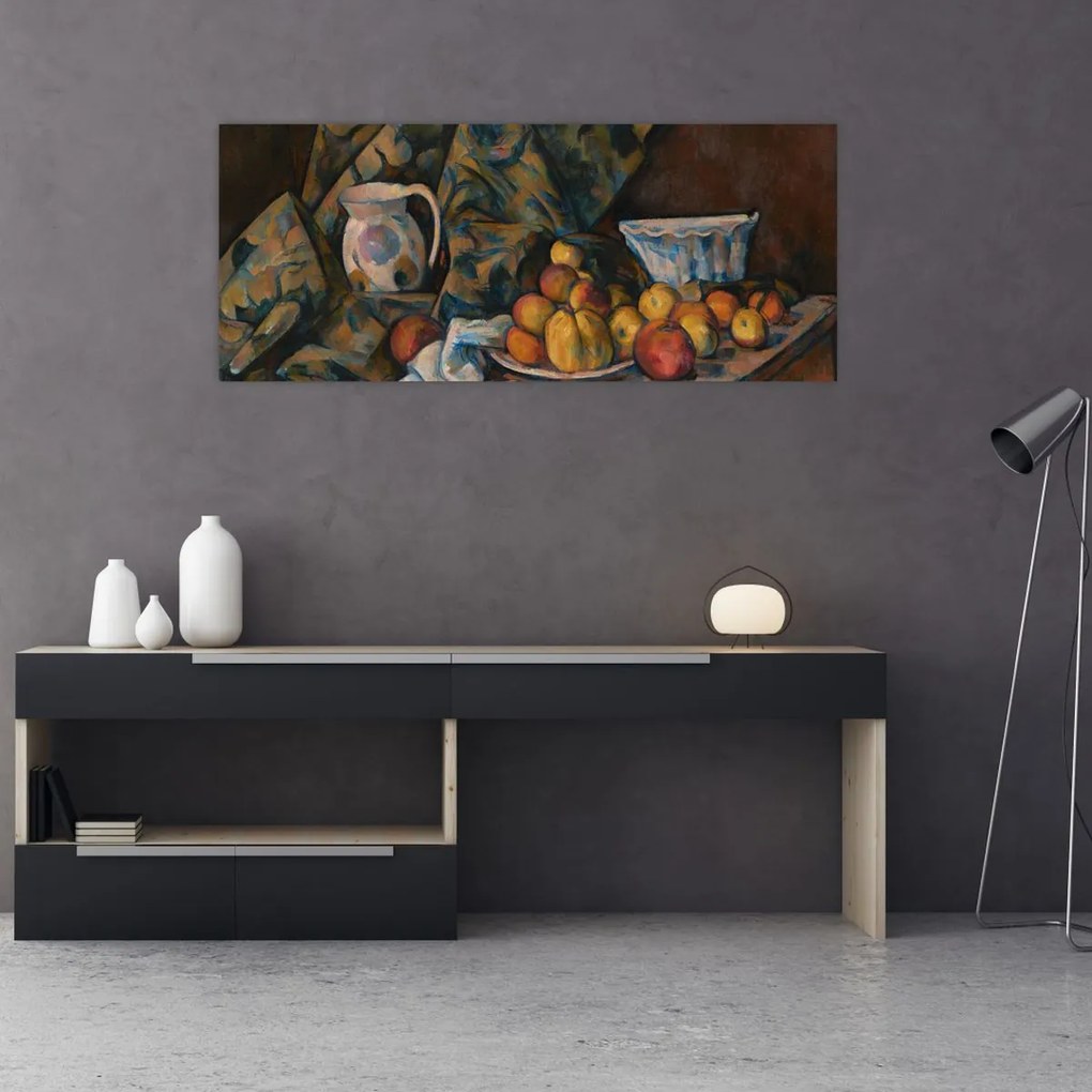 Tablou - Paul Cézanne, Still Life with Apples and Peaches, reproducere (120x50 cm)