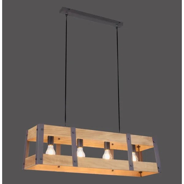 Leuchten Direkt 15721-79 - Lustră pe cablu CRATE 4xE27/60W/230V