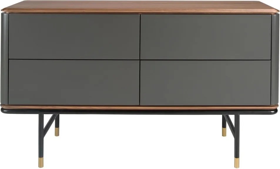 Comoda deosebita design LUX Dark Grey-Walnut 140x45cm