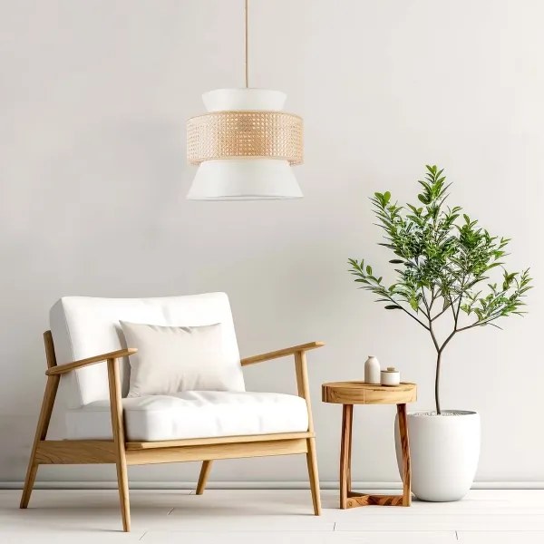 Lustră pe cablu GRENADA 1xE27/20W/230V d. 40 cm bej