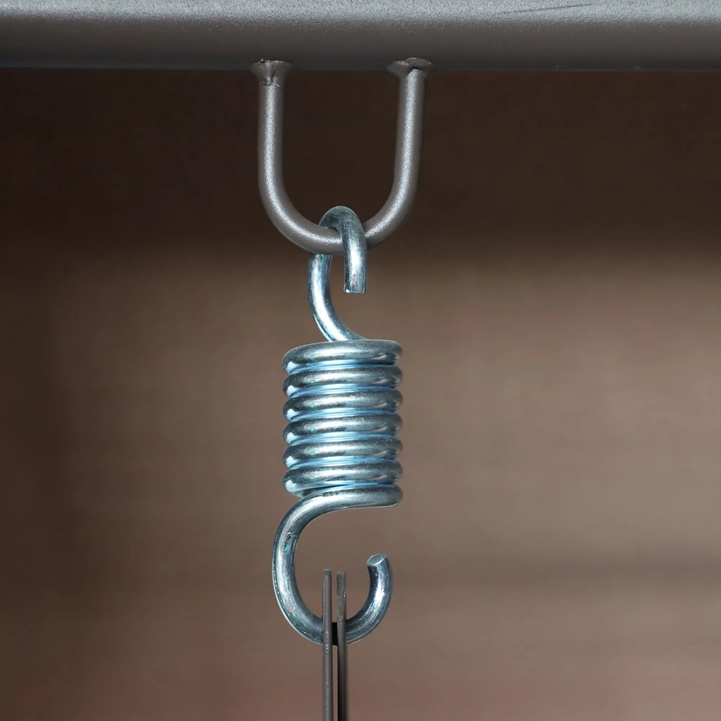 Outsunny Balansoar 3 Locuri Autoportant de Exterior, Cadru Rezistent, Șezut Căptușit cu Acoperiș Reglabil, Maro | Aosom Romania