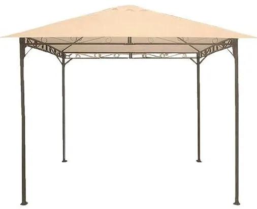 Pavilion pentru gradina/terasa, cadru metalic, crem, 3x3x2.55 m, Doina