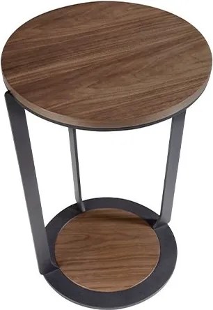 Masuta laterala moderna design LUX Wood and Black, 38cm