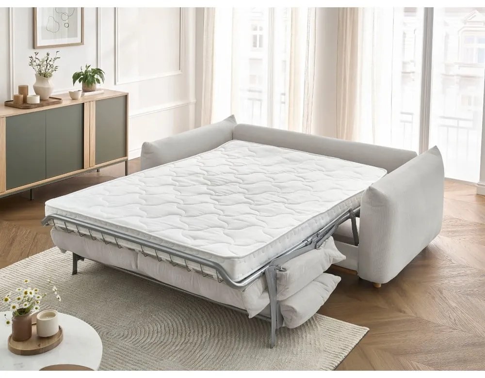 Canapea gri deschis extensibilă 214 cm Ernest – Bobochic Paris