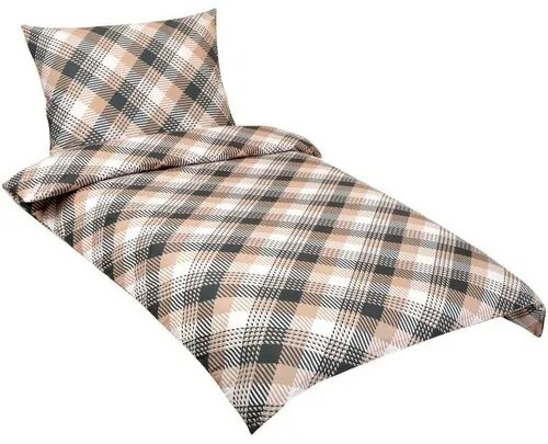 Lenjerie de pat din bumbac Bellatex Cube gri, bej, 140 x 200 cm, 70 x 90 cm, 140 x 200 cm, 70 x 90 cm