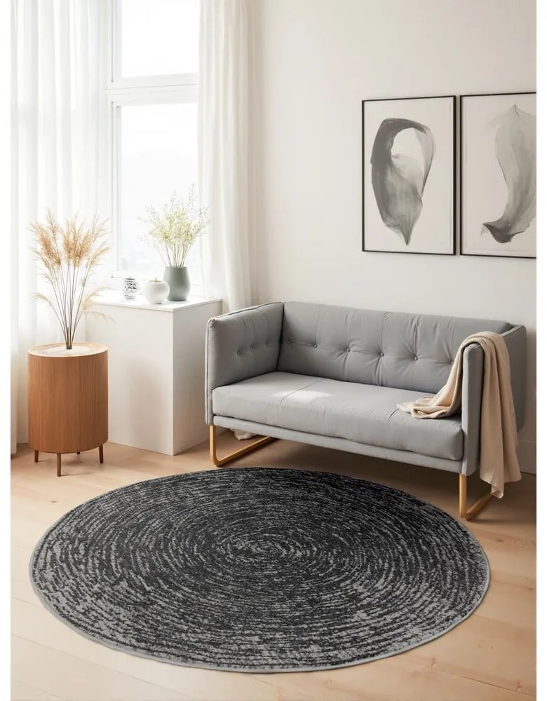 Covor gri rotund ø 120 cm Gloria Cavallo – Hanse Home