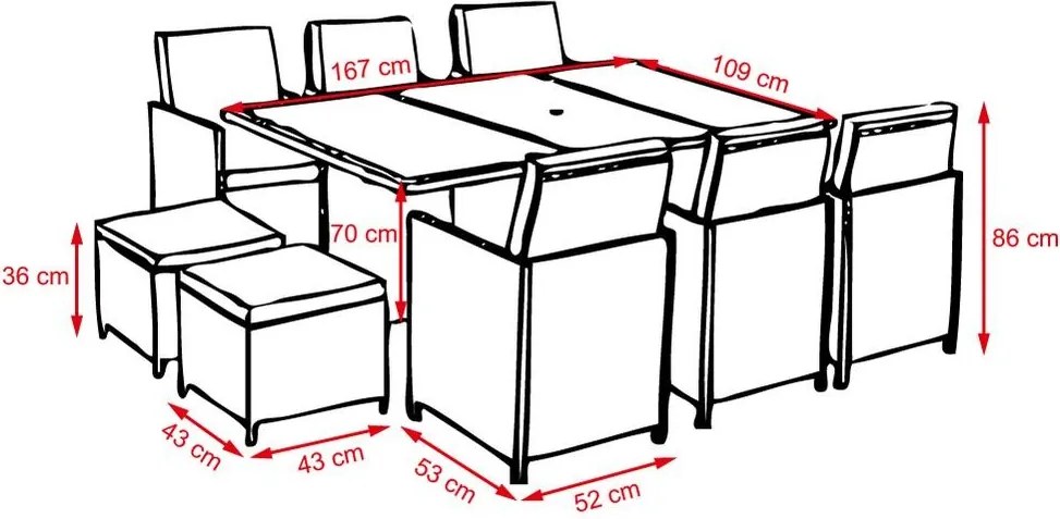 Set mobilier de grădină din ratan Avenberg DETROIT - Gri