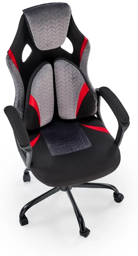 Scaun de birou Jensen negru/gri/rosu H125 cm JENSEN office chair, black / grey / red