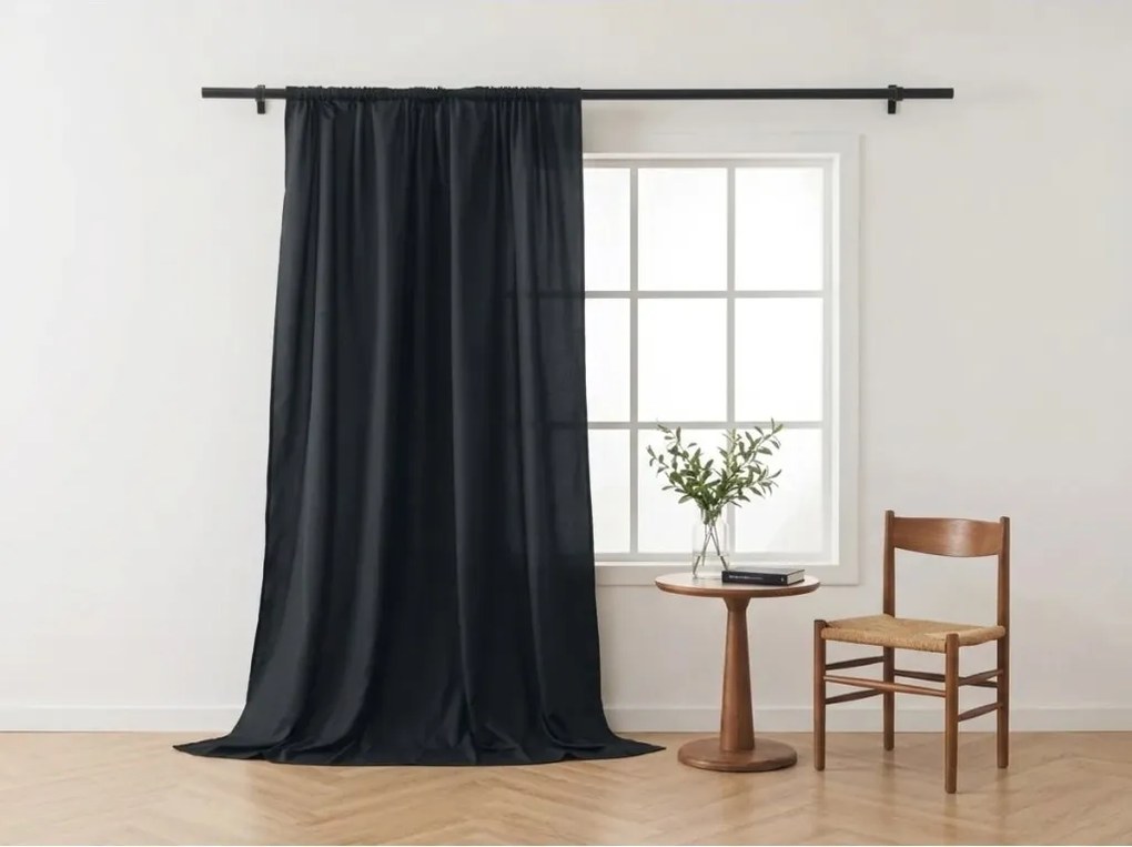 Perdea OXFORD LIGHT 140x270 cm, negru Agatat: Rejansa